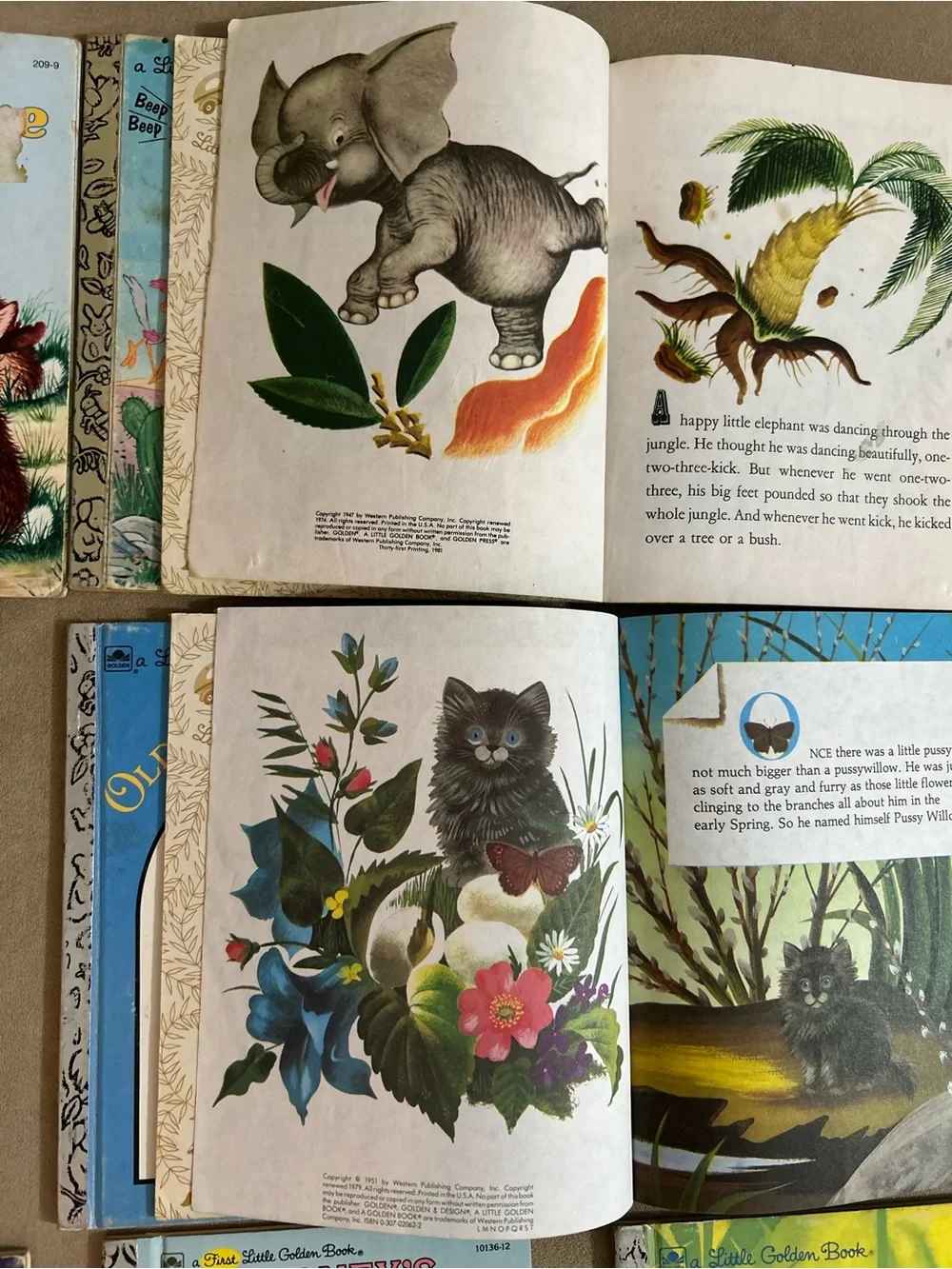 Collection of 10 Vintage Little Golden Book Classic Children’s Books